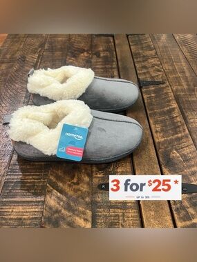 Cozy Gray Slippers with Cream Lining